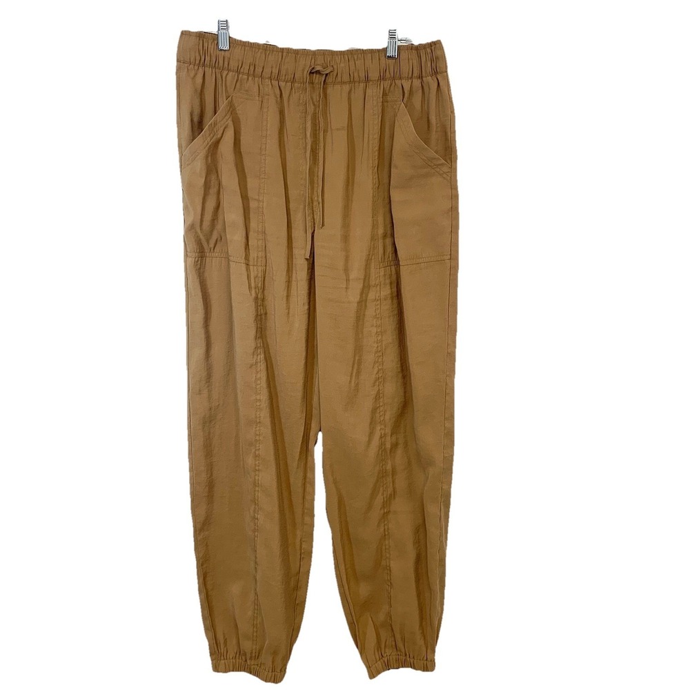 Abercrombie & Fitch Pull On Pants Woman Large Drawstring Cuffed Pockets Modal